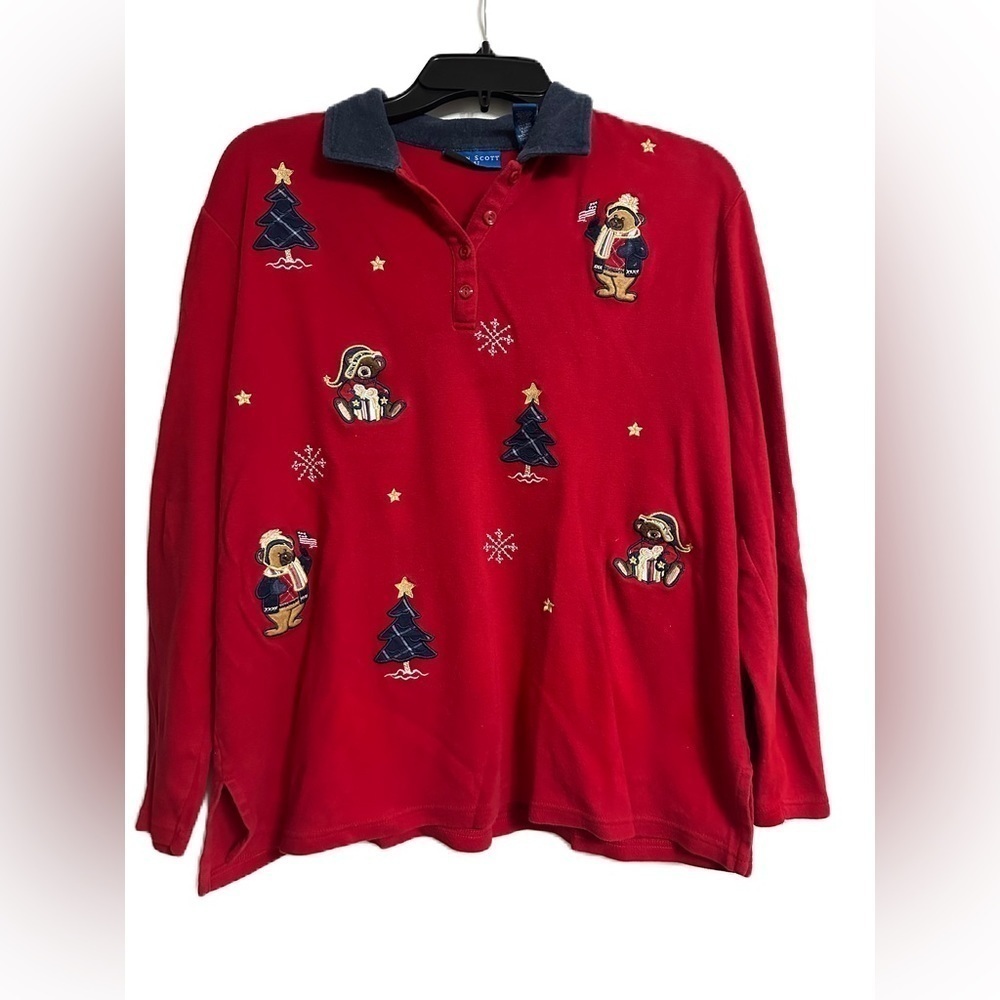 Karen Scott sport vintage medium Christmas shirt